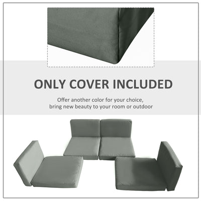 Outsunny  Replacement Cushion Cover Garden Rattan Patio Furniture Seat Cover Polyester Outdoor Deep Grey- No Cushion Included 