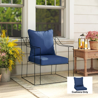Outsunny Seat and Back Padded Cushion Set, CUSHION ONLY - Dark Blue 