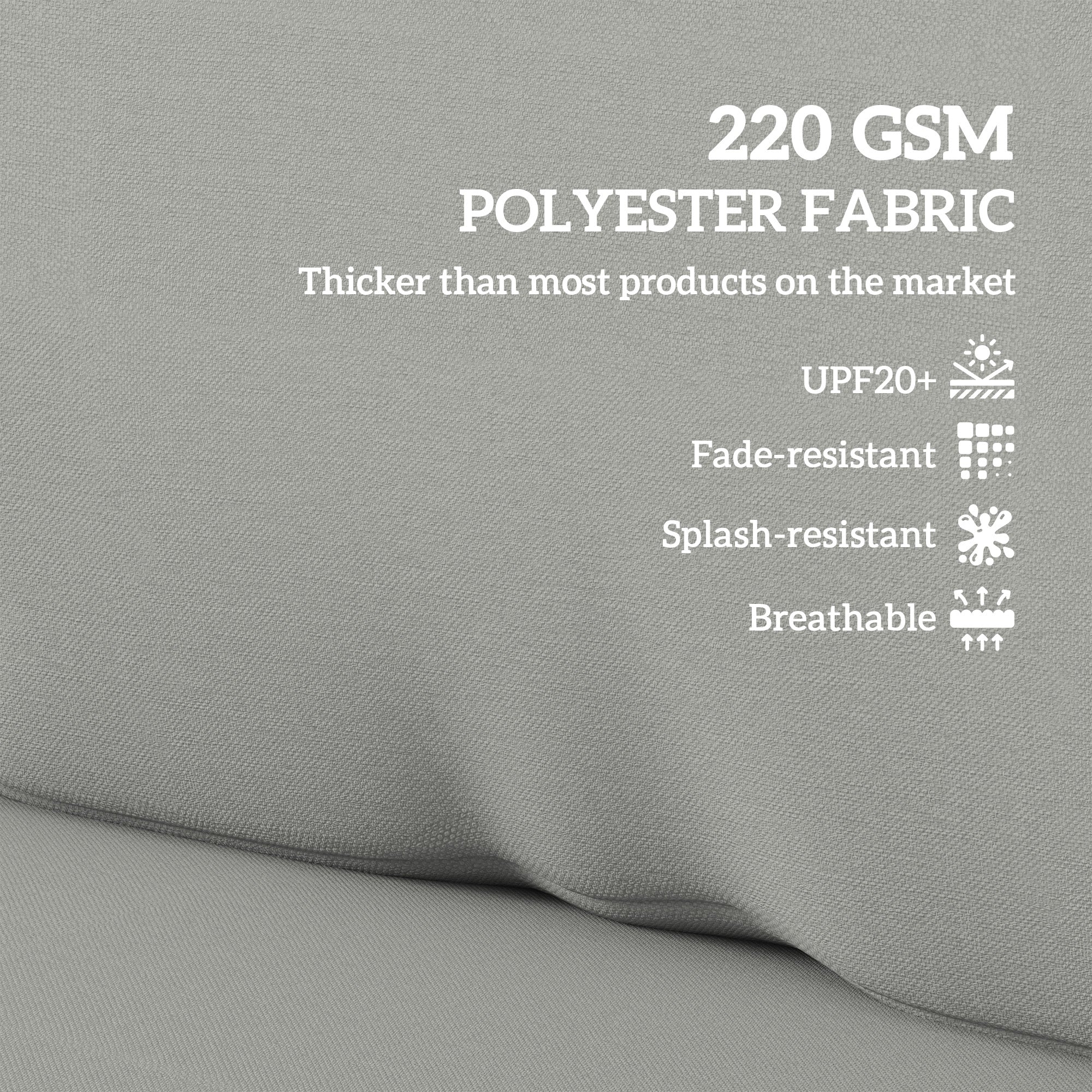 Outsunny 2 Seater Pallet Furniture Cushions Pallet Cushions, UPF20+ 220gsm Fabric, 20 cm Thick Outdoor Seat Pads, Light Grey 