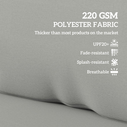 Outsunny 2 Seater Pallet Furniture Cushions Pallet Cushions, UPF20+ 220gsm Fabric, 20 cm Thick Outdoor Seat Pads, Light Grey 