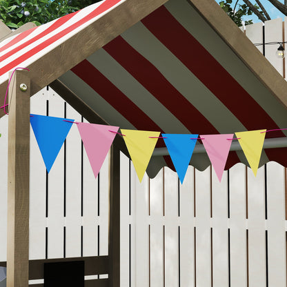 Outsunny House-Designed Wooden Sandbox, Outdoor Sandpit, with Blackboard, Toys, Sink, Seats, Flags, for Ages 3-7 Years - Grey 