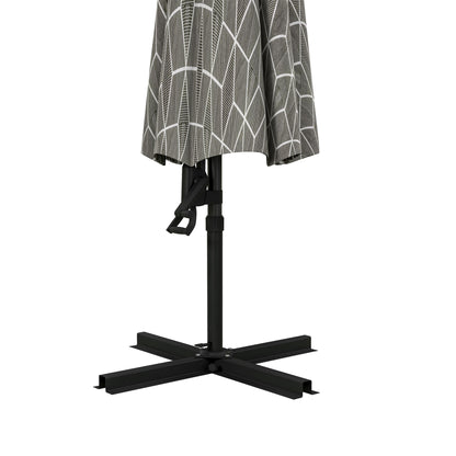 Outsunny 3(m) Convertible Cantilever Parasol and Centre-post Garden Parasol with Cross Base, 360\'c2\'b0 Rotation Banana Parasol with Crank Handle and 8 Ribs, Hanging Patio Umbrella, Black and White