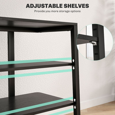 HOMCOM HiFi Stand, with Four Storage Shelves - Black 