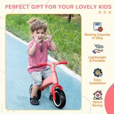 AIYAPLAY Baby Balance Bike, with Adjustable Seat, for 1.5-3 Years - Pink 