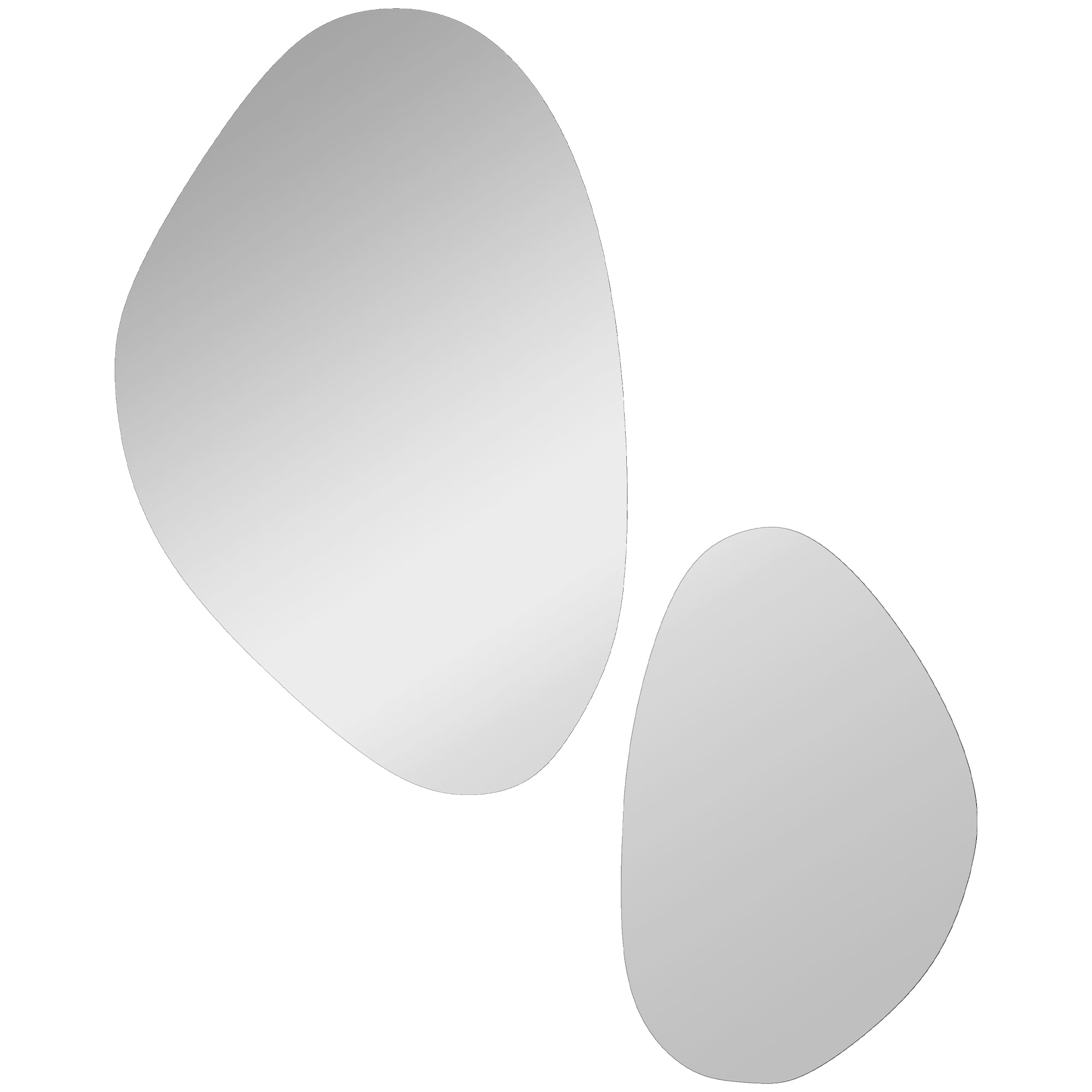 HOMCOM Set of 2 Pebble-Shaped Wall Mirror - Black 