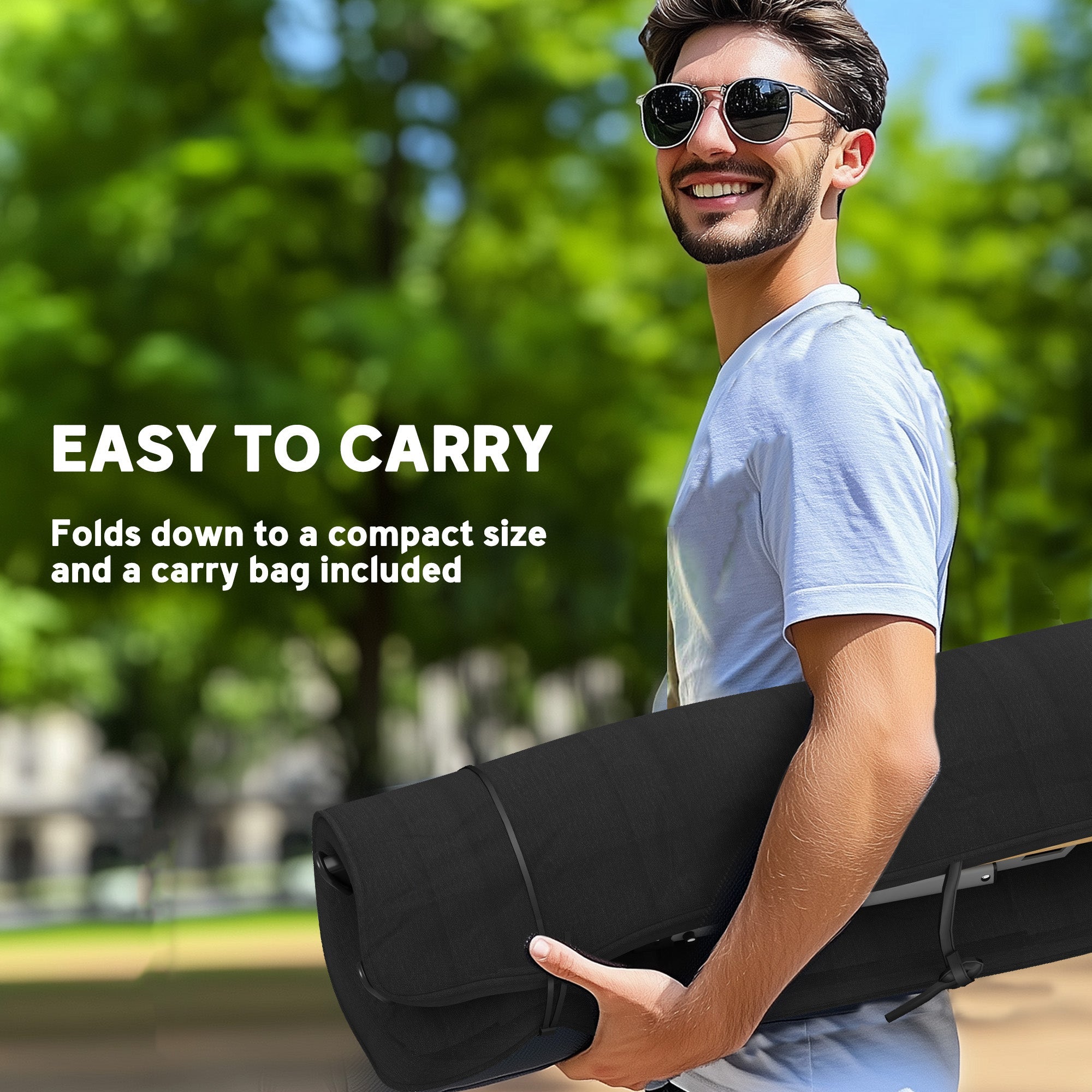 Outsunny Portable Camping Chair for Adults, High Back Folding Chair with Padded Seat and Carry Bag, Outdoor Recliner for Hiking, Fishing, Beach and Picnic, Black 