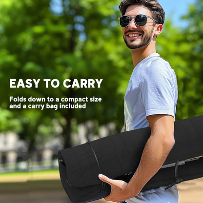 Outsunny Portable Camping Chair for Adults, High Back Folding Chair with Padded Seat and Carry Bag, Outdoor Recliner for Hiking, Fishing, Beach and Picnic, Black 