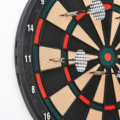 HOMCOM LCD Electronic Dartboard Set Features 26 Games w/ 185 Variations and Include 6 Darts Multi-Game Option Ready-to-Play 