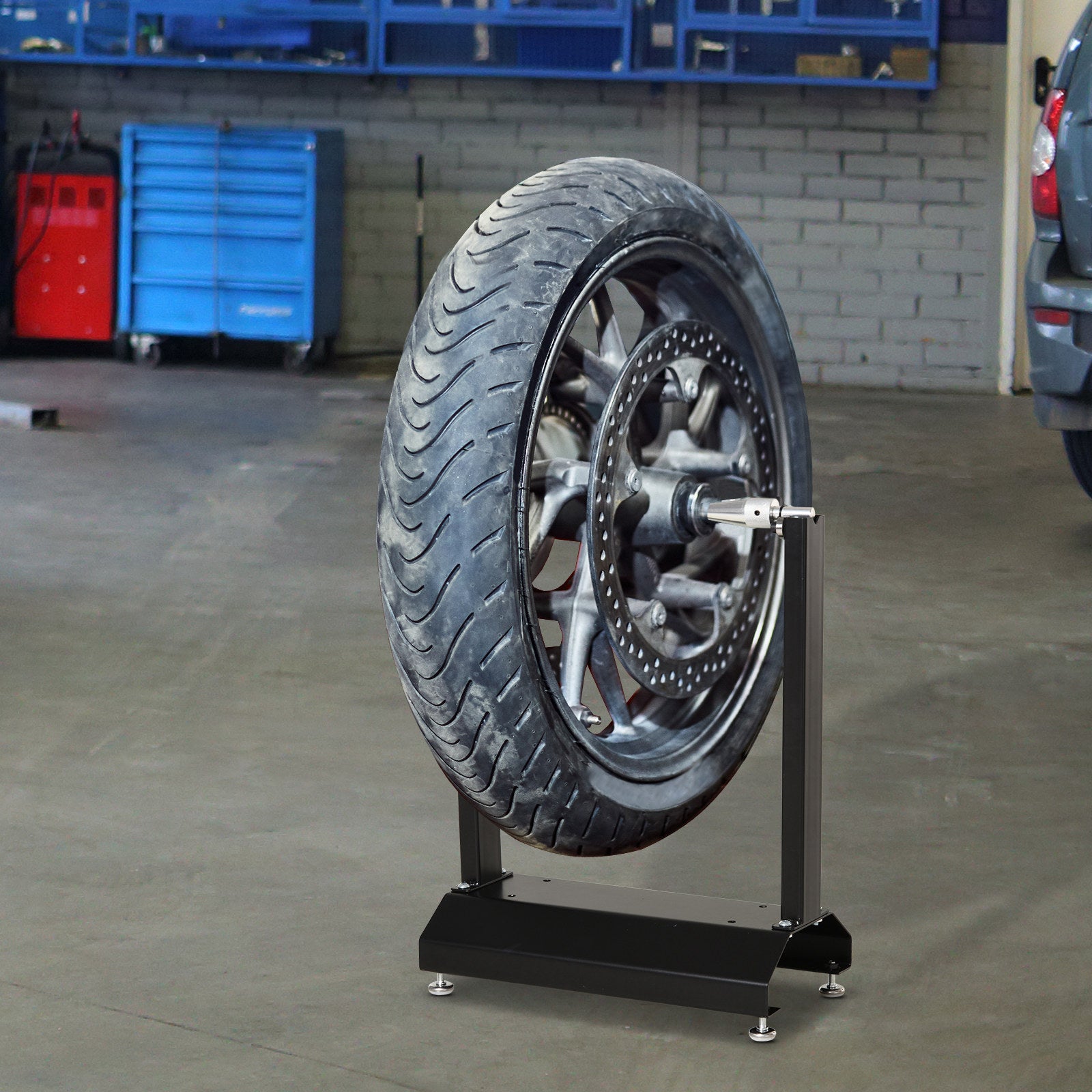DURHAND Motorcycle Bicycle Wheel Lifting Balance Stand, Motorbike Portable Stand, Rotating Adjustment Wheel 
