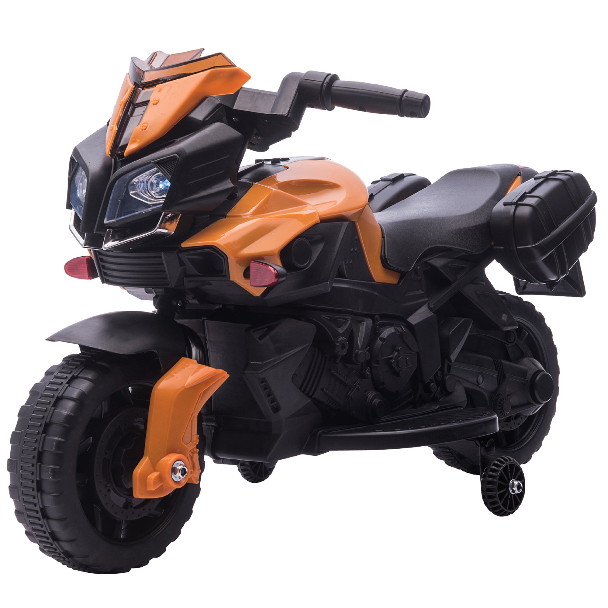 HOMCOM Kids Electric Motorbike 6V Ride on Motorcycle Vehicle w/ Lights Horn Sounds for 1.5-4 Years Old Orange 