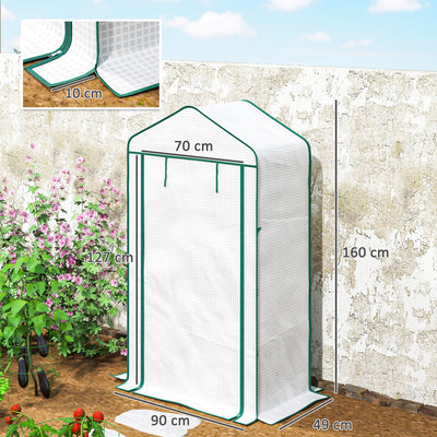 Outsunny Four-Tier Mini Greenhouse, with Reinforced Plastic Cover 