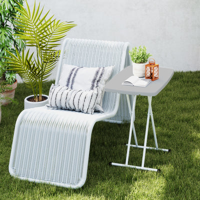 Outsunny Minimal Folding Outdoor Table - Grey/White 