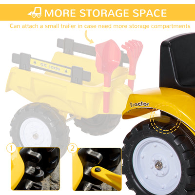 HOMCOM Kids Ride on Tractor No Power Pedal Go Kart with Manual Control Bucket for 3-6 Years Old 