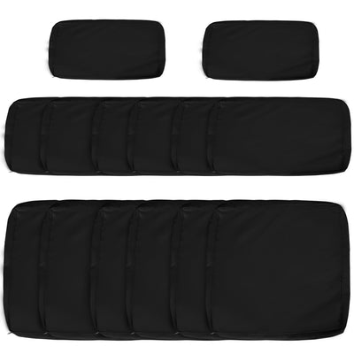 Outsunny Garden Rattan Sofa Cushion Polyester Cover Replacement Outdoor- No Cushion Included, Black 