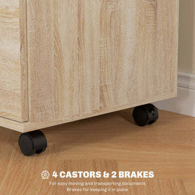HOMCOM Two Drawer Lockable Filing Cabinet - Wood-Effect 