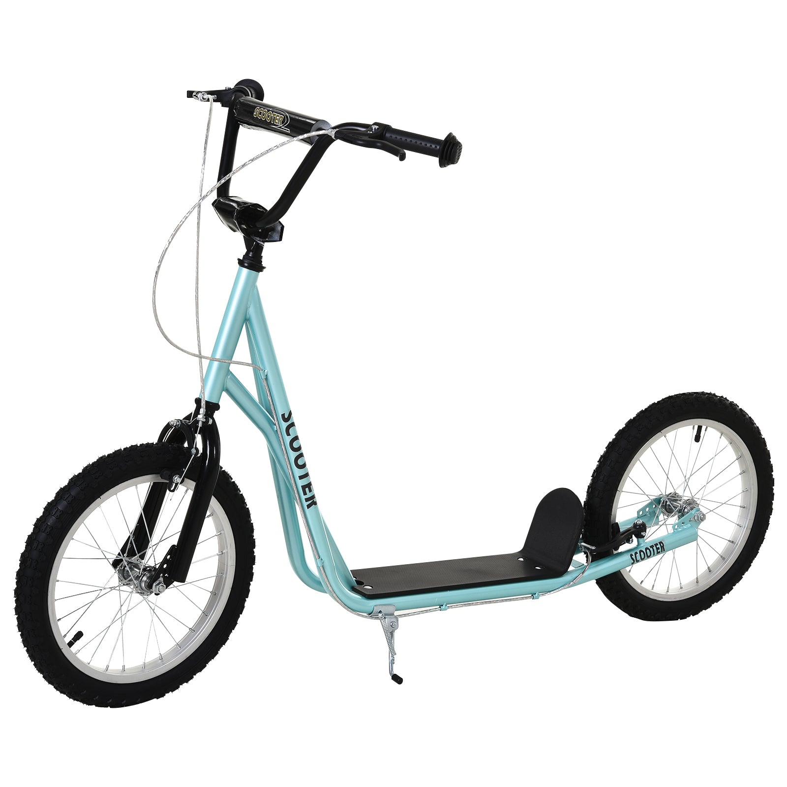 HOMCOM Kick Scooters for Kids with Adjustable Height, Anti-Slip Deck, Dual Brakes, Rubber Tyres, for Boys and Girls Aged 5+ Years Old - Blue 