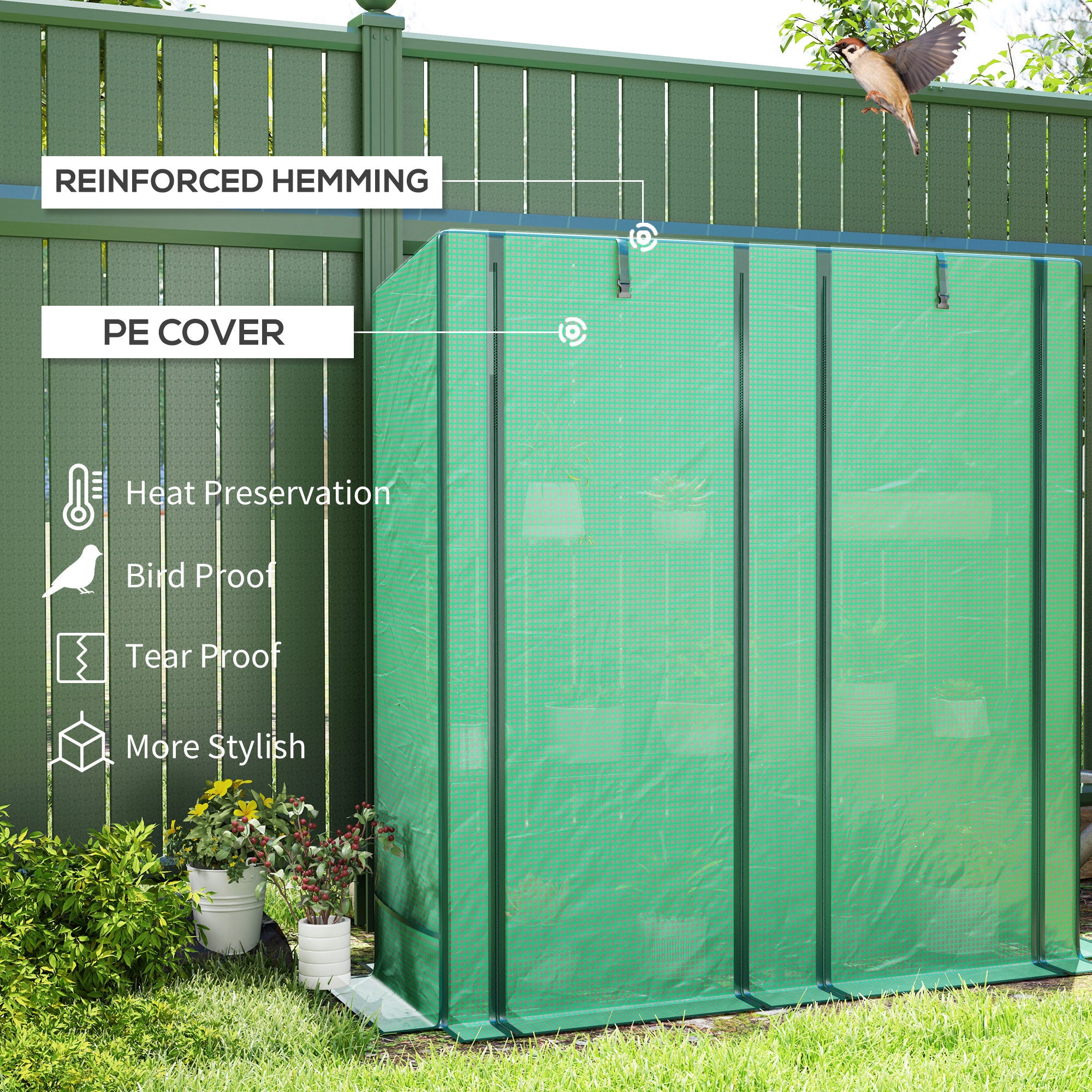 Outsunny Three-Tier Mini Greenhouse - Green 
