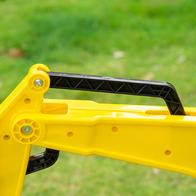 HOMCOM Kids Ride on Digger Pedal Go Kart Pretend Play Construction No Power Truck with Horn for 3 - 6 Years, Yellow 