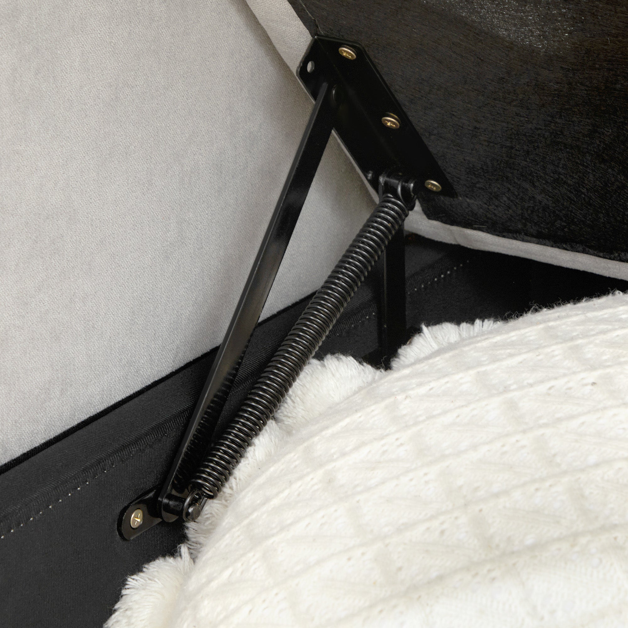 HOMCOM L Sofa Bed, with Storage - Light Grey 