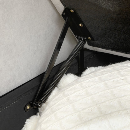 HOMCOM L Sofa Bed, with Storage - Light Grey 