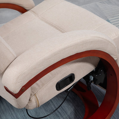 HOMCOM 135\'c2\'b0 Manual Reclining Swivel Chair, with Footrest - Beige 