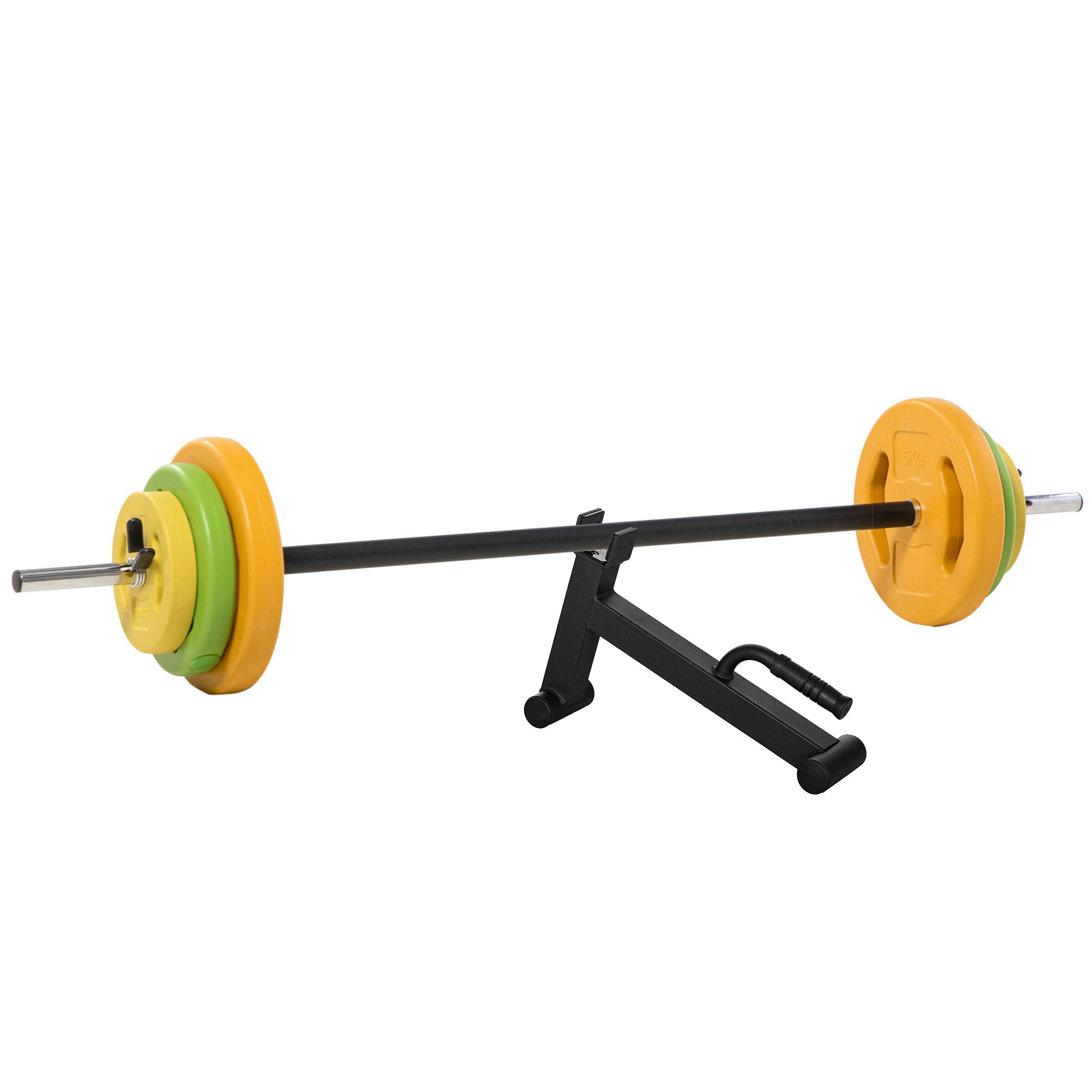 HOMCOM 20kg Adjustable Barbell Weights Set with Barbell Jack, Adjustable Weights Set with Non-slip Handle and Fixing Clip, for Home Gym Strength Training 