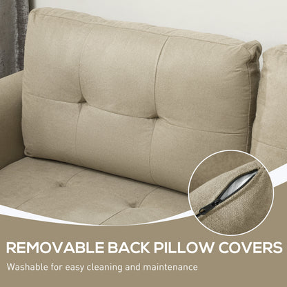 HOMCOM 'L' Shape Modular Storage Sofa - Light Brown 