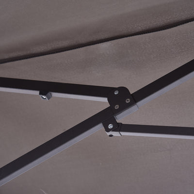 Outsunny 4.6m Garden Parasol Double-Sided Sun Umbrella Patio Market Shelter Canopy Shade Outdoor Grey 