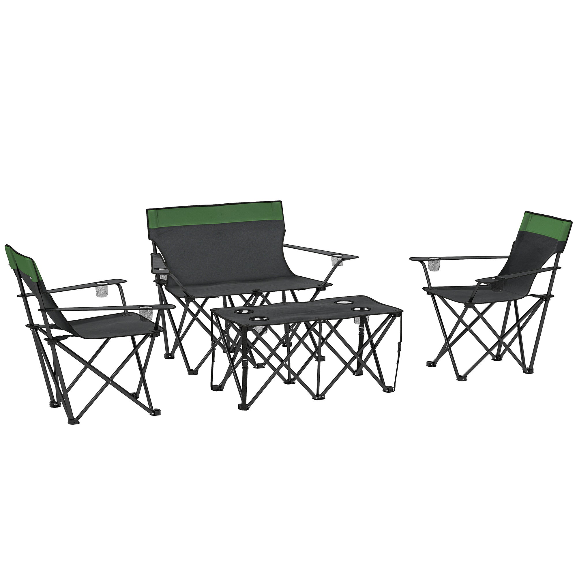 Outsunny Four-Piece Portable Picnic Table Set - Green 