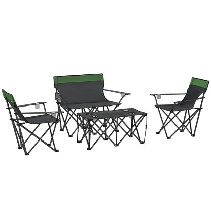 Outsunny Four-Piece Portable Picnic Table Set - Green 