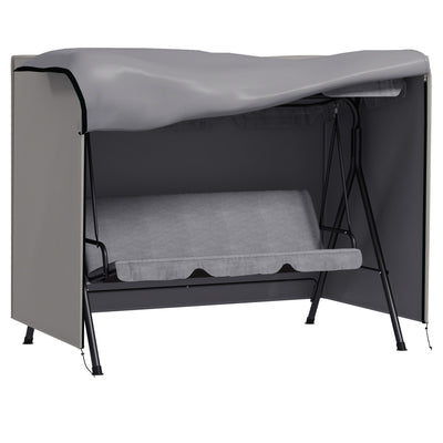 Outsunny 205 x 124cm Three-Seater Swing Chair Protective Cover Grey 