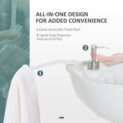 Outsunny Portable Toilet and Camping Sink Set with Fresh and Waste Tank, Wastewater Recycled Set for Outdoor Events 