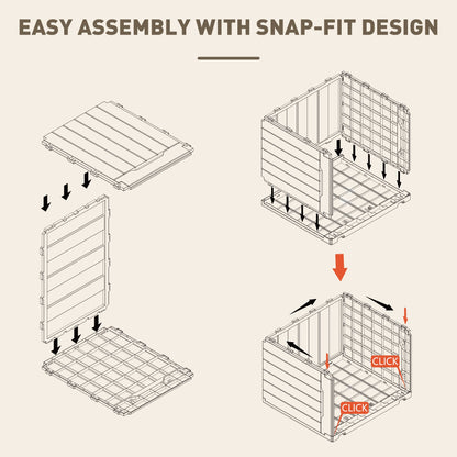 HOMCOM 107 L Plastic Storage Chest with Lid - Dark Brown 