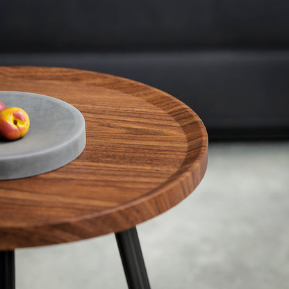 HOMCOM Nesting Coffee Table Set of 2, 80cm Modern Stacking End Side Table with Metal Legs for Living Room Bedroom Office, Chestnut Wood Effect