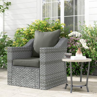 Outsunny Seat and Back Padded Cushion Set - Charcoal Grey 