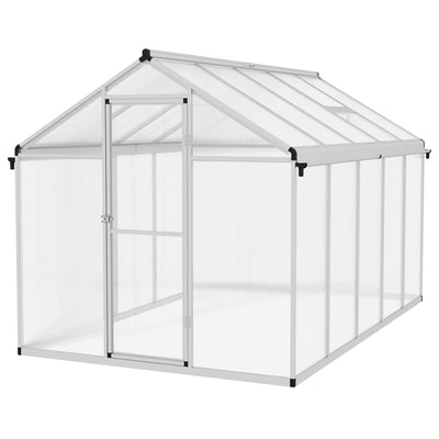 Outsunny 10 x 6ft Aluminium Frame Walk-In Greenhouse, with Foundation 