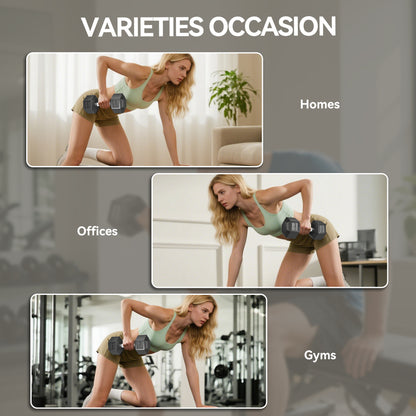 HOMCOM 2x12.5KG Rubber Hex Dumbbell Portable Hand Weights Dumbbell Home Gym