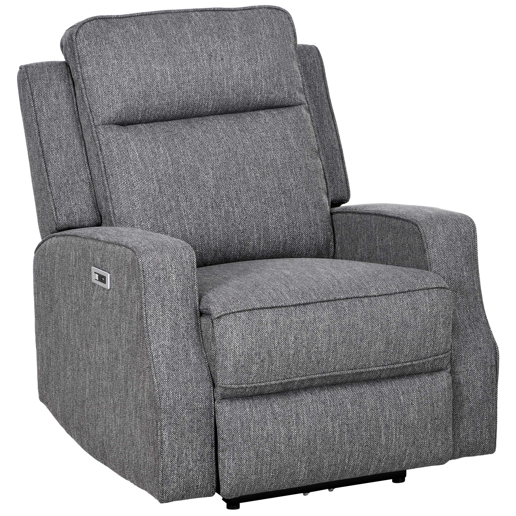 HOMCOM 150\'c2\'b0 Electric Reclining Chair, with USB port and Footrest - Charcoal Grey