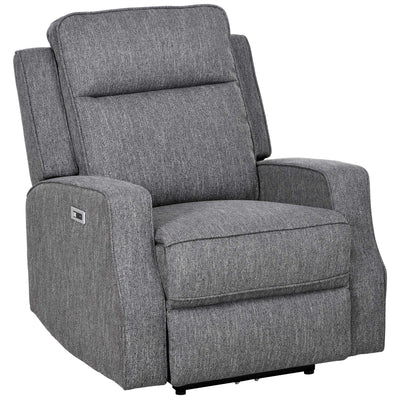 HOMCOM 150\'c2\'b0 Electric Reclining Chair, with USB port and Footrest - Charcoal Grey 