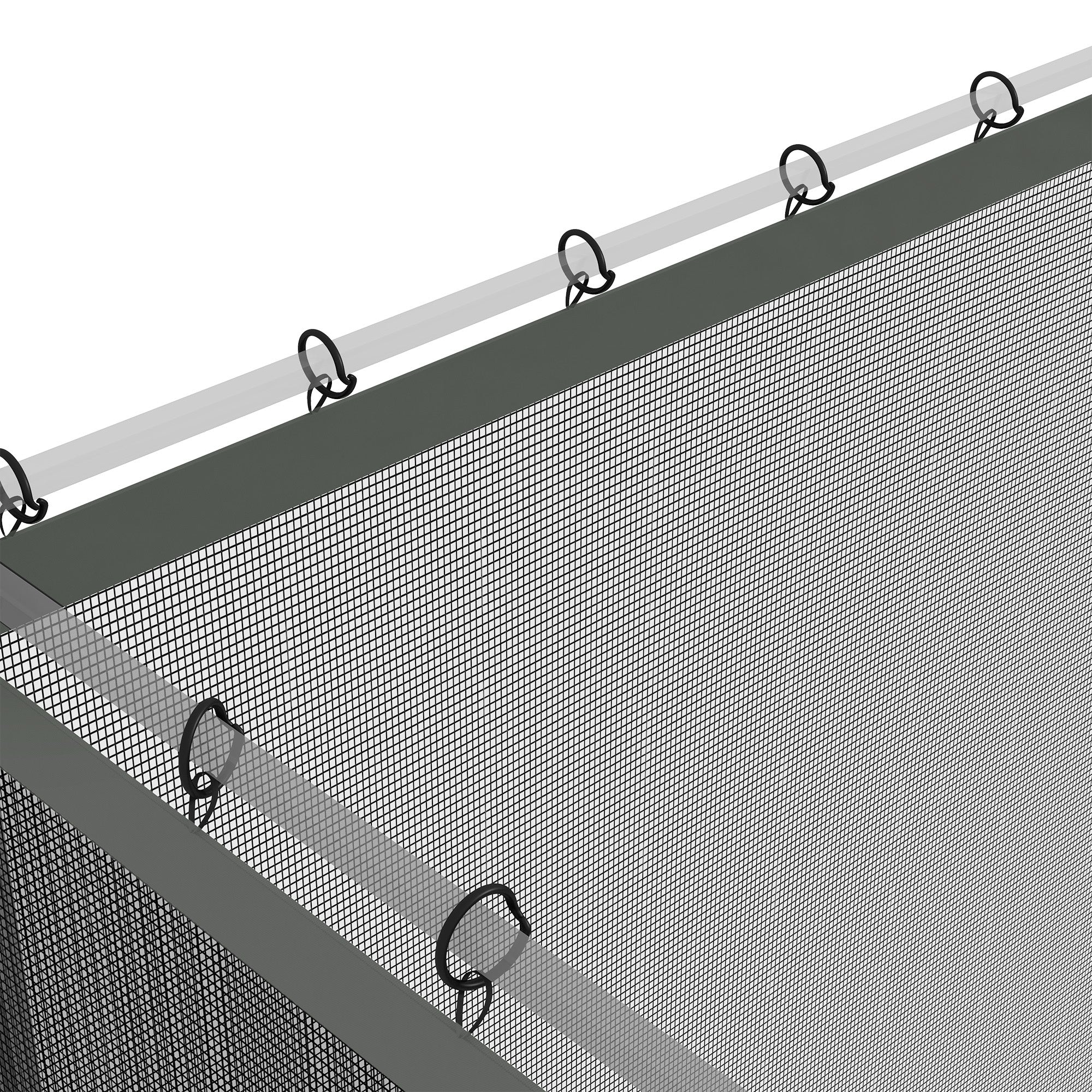 Outsunny 352 x 207cm Universal Replacement Mesh Sidewall Netting for Patio Gazebos and Canopy Tents, (Sidewall Only) Dark Grey 
