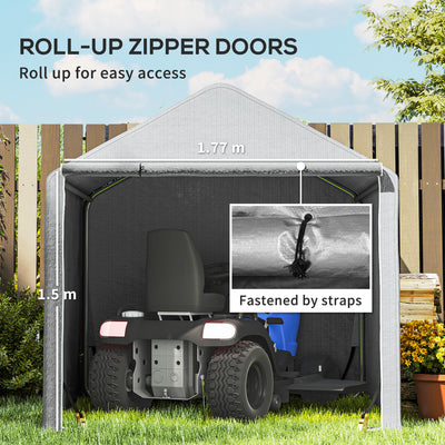 Outsunny 2 x 2m Garden Fabric Storage Tent - Grey 