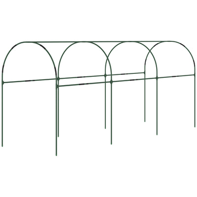 Outsunny Tunnel Tomato Greenhouse with 4 Hoops and Top Tap, Pointed Bottom and Guy Ropes, 400 x 123 x 171 cm, Clear 