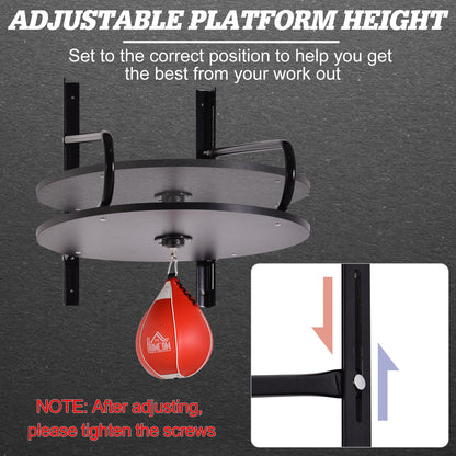 HOMCOM Wall-mounted Punching Ball Height Adjustable Hanging Speedball Platform Set Frame Stand Boxing Sports 