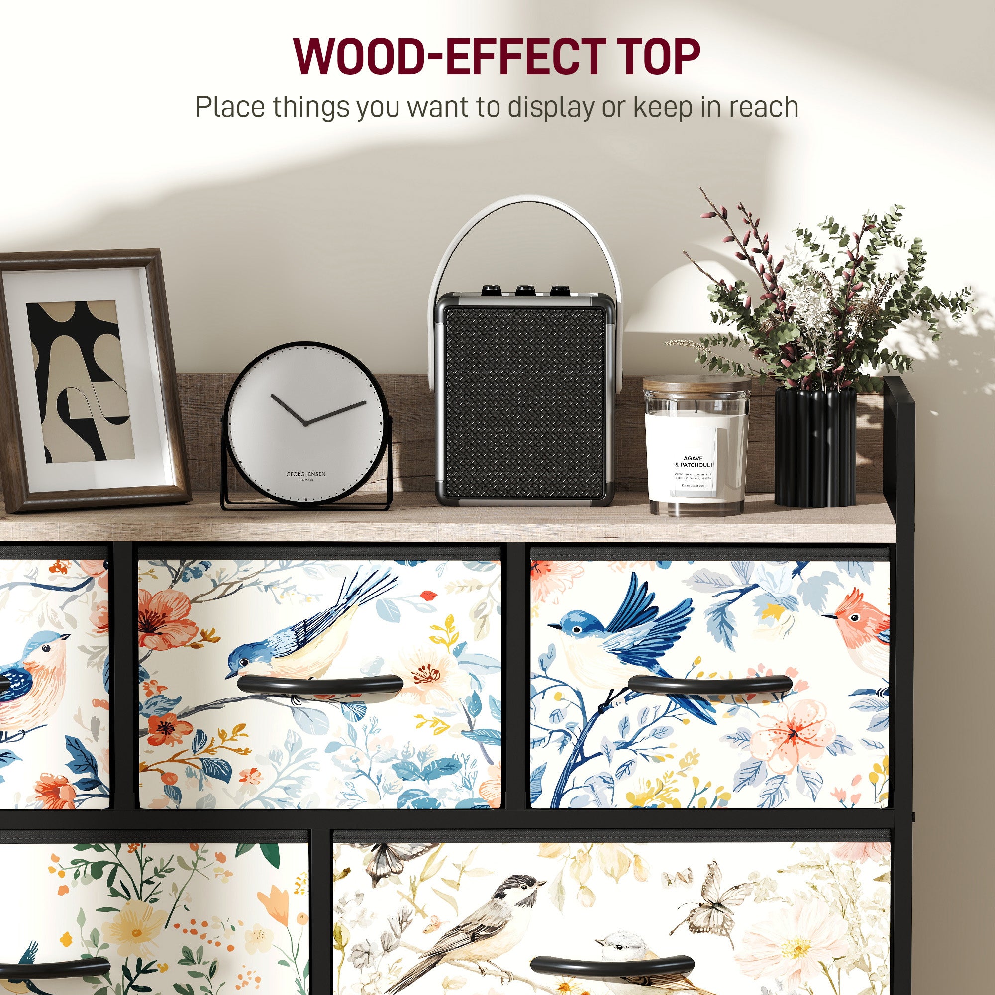 HOMCOM 7-Drawer Chest of Drawers - White