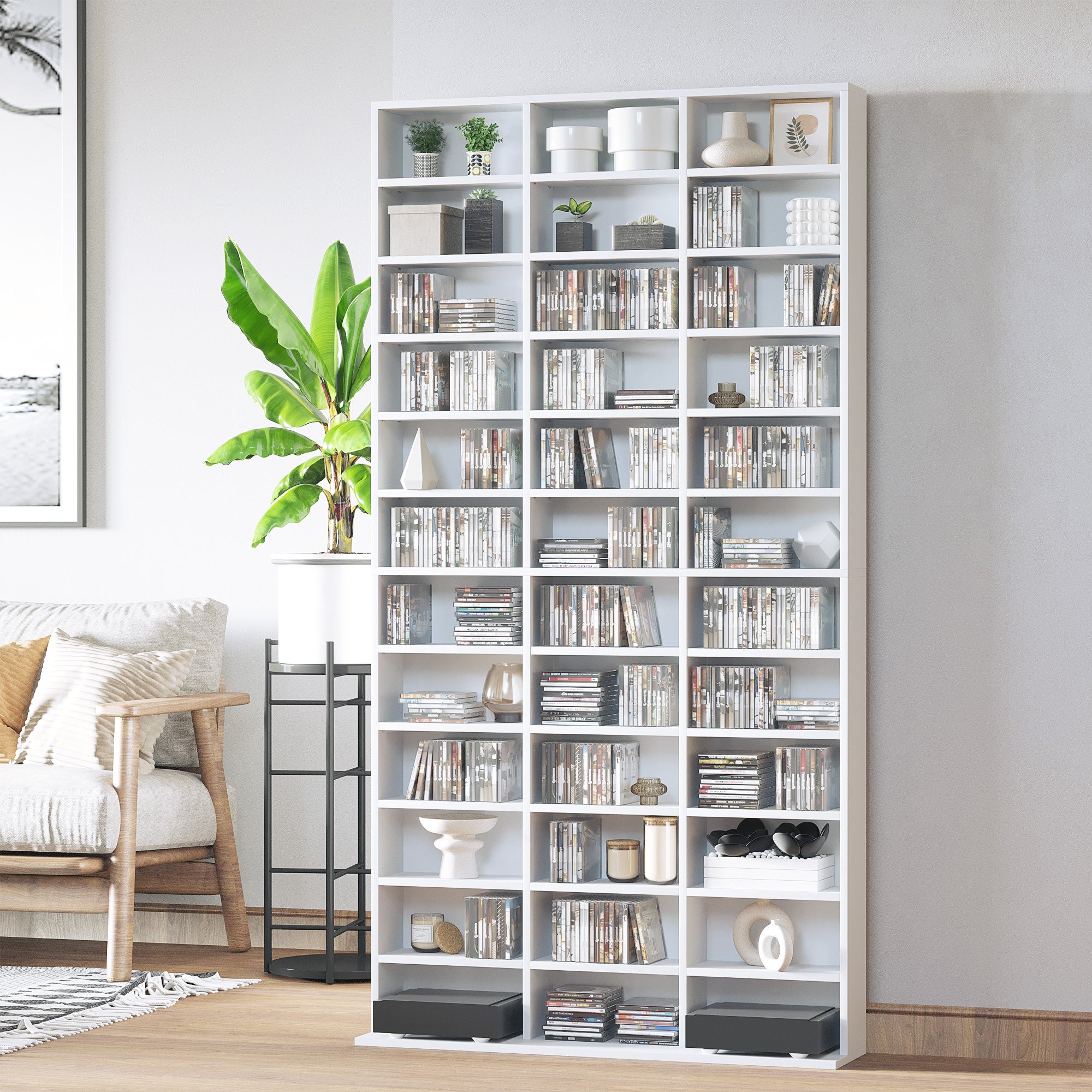 HOMCOM 33 Adjustable Compartment Storage Unit - White 