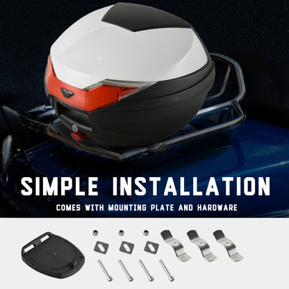 HOMCOM 32L Motorcycle Tail box Helmet Top Case Motorbike Luggage Storage Trunk Carrier Mount Rack 