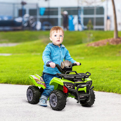HOMCOM 6V Kids Electric Ride on Car Toddlers Quad Bike All Terrain Vehicle Toy With Music for 18-36 months Green 