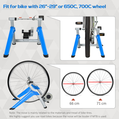 HOMCOM Indoor Bike Trainer, Foldable Turbo Trainer Bike Stand with 8 Level Magnetic Resistance, for 650C, 700C or 26"-29" Wheels 