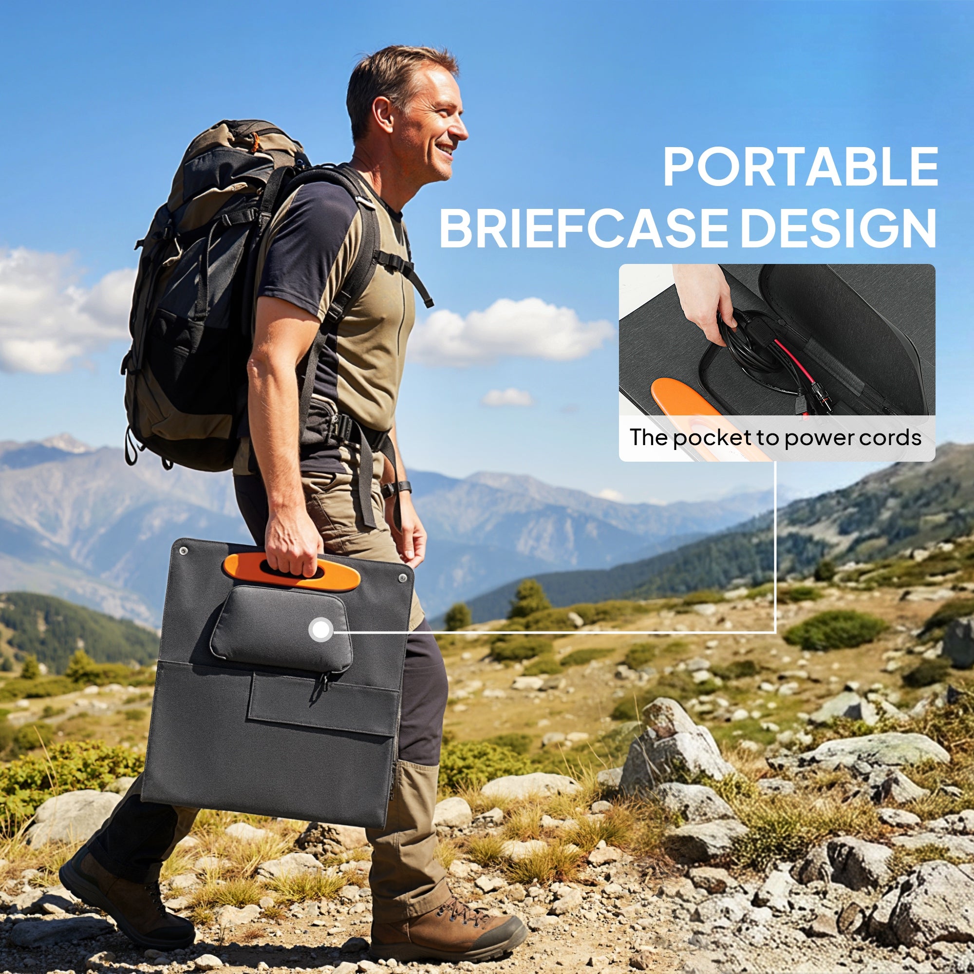 HOMCOM 100W Portable Solar Panel, Foldable Solar Charger with USB-A & USB-C Fast Charging Output, IP67 Waterproof for Mobile Phone Power Bank Flashlight Fans Camping Backpacking Hiking 