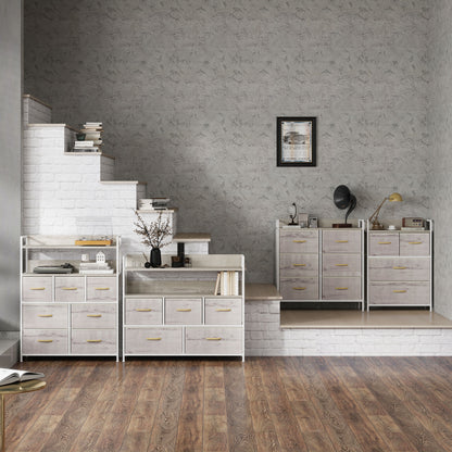 HOMCOM Rustic Chest of Four Fabric Drawers - Black